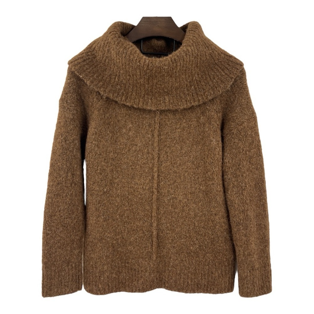 Banana Republic Oversized Alpaca Hair Cowl-Neck Sweater Tunic Brown SZ M